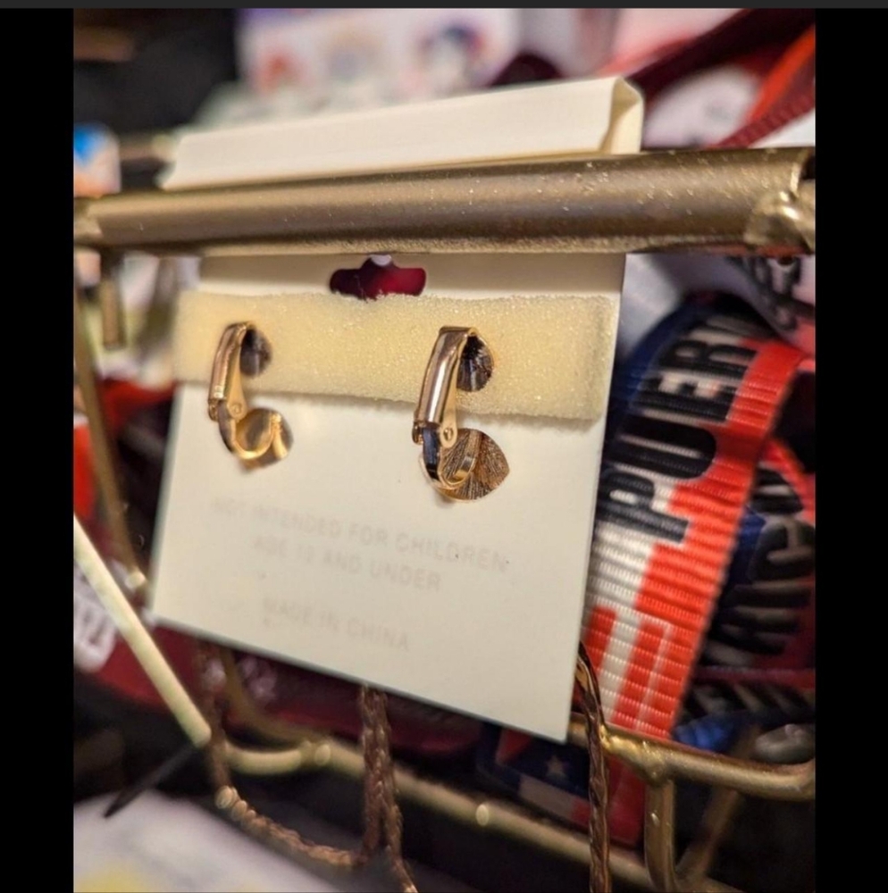 CATO Emerald and Gold Clip-On Earrings (NICKEL FREE)